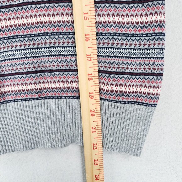 LL Bean Sweater Womens XS Petite Gray Striped Turtleneck Cotton Cashmere Blend - Picture 5 of 10